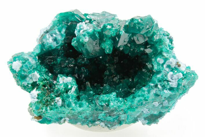 Gemmy Dioptase Crystal Cluster with Plancheite - Congo #366007